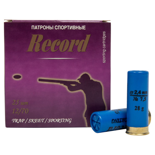 Патрон 12х70 Рекорд Спорт 7,5 28гр